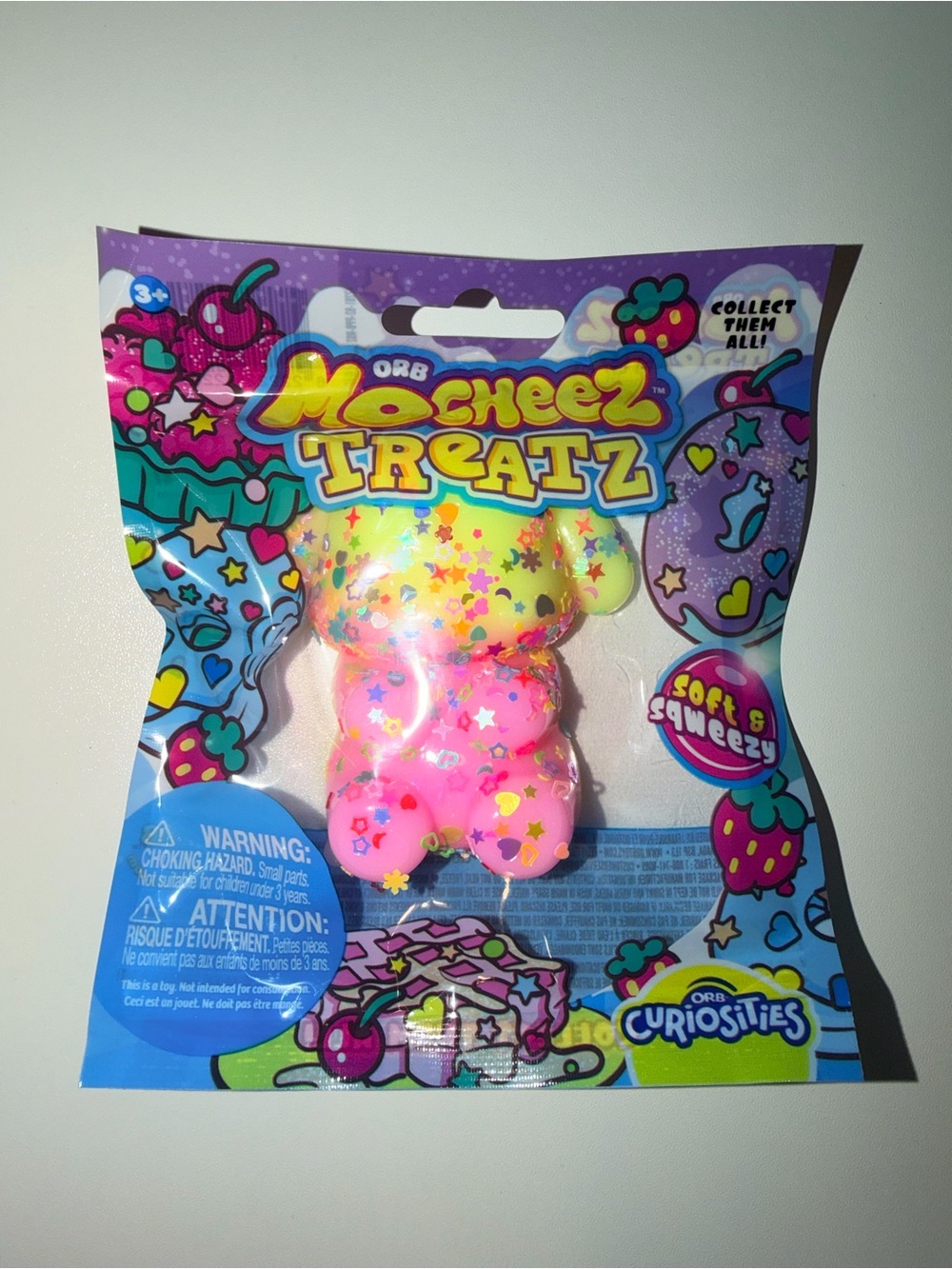 🌈🐶Viral ORB Mocheez Treatz Squichy Dog Soft Squeeze Toy.